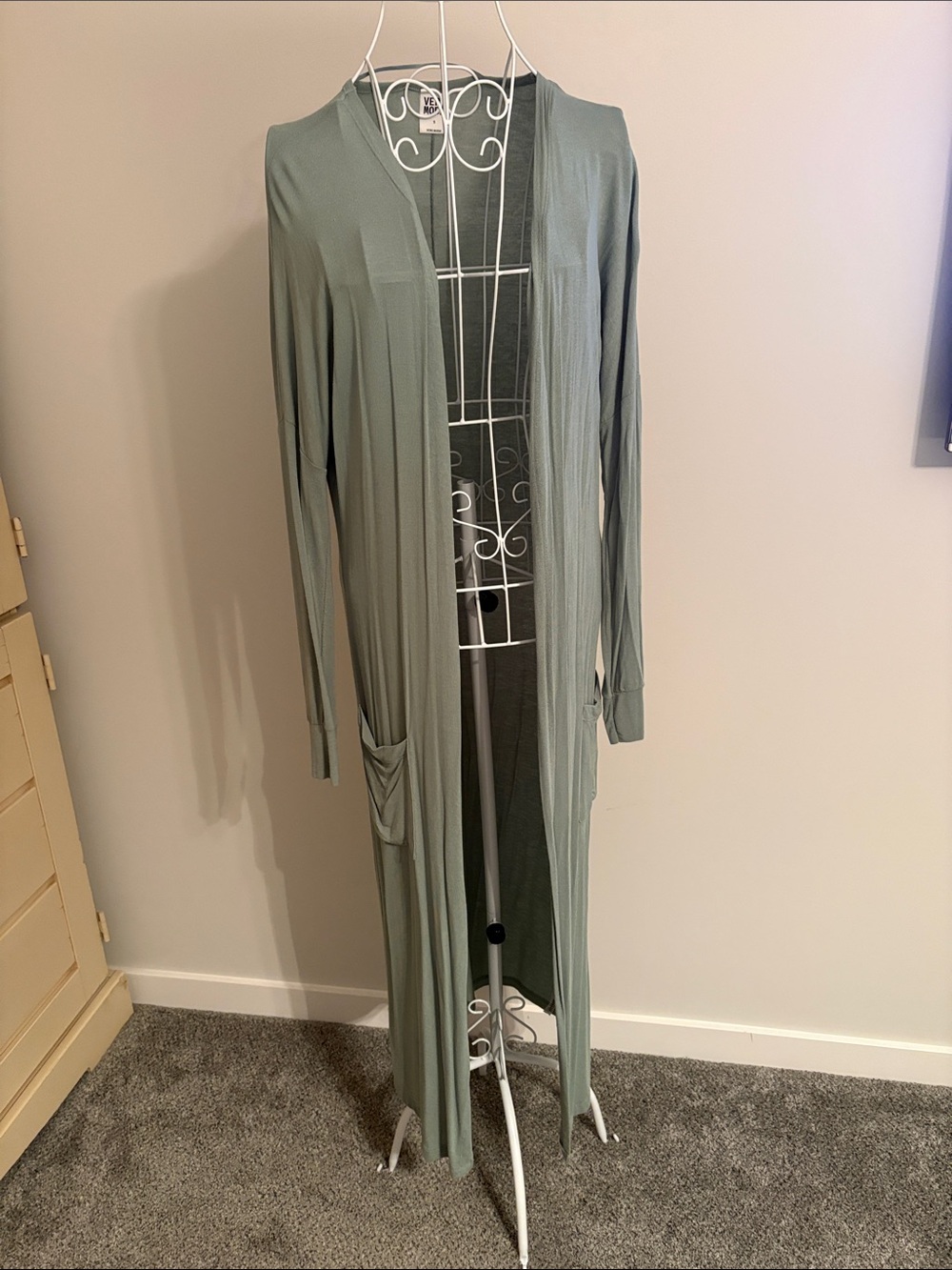 Vero Moda Longline Sage Green Open Front Duster